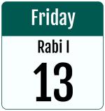 Hijri date 13 Rabi I 1447