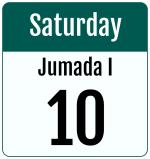 Hijri date 10 Jumada I 1447