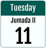Hijri date 11 Jumada II 1447