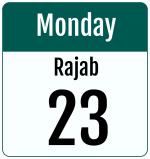 Hijri date 23 Rajab 1447
