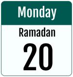 Hijri date 20 Ramadan 1447