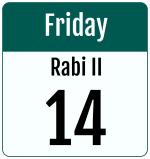 Hijri date 14 Rabi II 1448